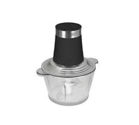 Hachoir Electrique 300W 3 litres 2 Vitesses avec Bol en Verre Noir transparent