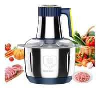 Hachoir ELectrique 500W, 4L Mixeur Hachoir Multifonctions Inox, 5 Vitesses, 2 Paires de Lames, Coupe Rapide en 10s, Idéal pour Hacher Toutes Sortes de Viandes, LéGumes, Fruits et éPices