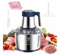 Hachoir éLectrique 500W, 5L Mixeur Hachoir Multifonctions Inox, Acier inoxydable 304, 5 Vitesses de 6 Lames, Coupe Rapide, Base AntidéRapante, Idéal Pour Viande, LéGumes, Fruits, Fruit Sec (5L)