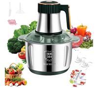 Hachoir Électrique 500W,Hachoir à viande polyvalent avec Bol 5L,Robot de Cuisine Acier Inoxydable 6 Lames,Réglable à 5 Vitesses,Mixeur hachoir,Légumes,Oignons,Fruits (Vert)