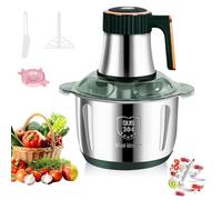 Hachoir Électrique 5L,Hachoir Cuisine avec Récipients en Acier Inoxydable,Robot de Cuisine Avec 6 Lames Amovibles,5 Vitesses Hachoirs Multifonction pour Viande Légumes et Fruits (Vert)