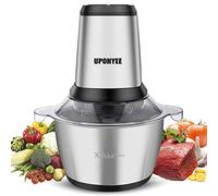 Hachoir électrique 600 W hachoir cuisine avec 4 lames et 2 L Bol en acier inoxydable Electrique Mixeur Cuisine 2 vitesses pour Fruits Verdure Viande Épices HY006