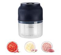 Hachoir électrique à légumes, mini hachoir portable sans fil avec couvercle de rangement, base antidérapante, mini hachoir pour gingembre, chili, fruits, viande (A)