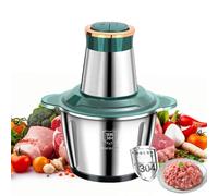 Hachoir Électrique Avec Bol Acier Inox 2L, Hachoir à Viande 250W Avec 4 Lames En Inox,Robot Mixeur Petit Avec 2 Niveaux De Vitesse,Pour Hacher Viande, Oignon,Oeufs, Jus D'orange, Pâte (2L)