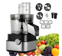 Hachoir électrique avec bol en acier inoxydable de 5 L, moteur de 600 W, 5 lames pour trancher, déchiqueter et broyer la viande