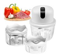 Hachoir électrique avec port USB, mini robot de cuisine 100 ml, 250 ml, 300 ml, coupe-légumes électrique avec 3 lames tranchantes, presse-ail multifonction pour viande, fruits, légumes