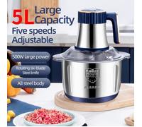 Hachoir électrique broyeur de nourriture 5L Appareils de cuisine multifonctionnels en acier inoxydable 6S 110-240V 30000-40000rpm