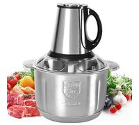 Hachoir Électrique d'Aliments, 500W Hachoir Électrique Avec Bol Acier Inox 5L, 5 Lames Amovibles pour Hacher Viande pour Hacher Viande, Oignon, Herbes, Fruit Sec Rapide et Sans Efforts