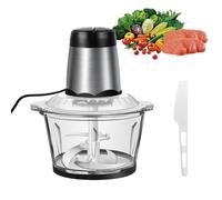 Hachoir électrique de 2 litres, Hachoir à légumes, Hachoir à Viande, Mixeur 2 vitesses, Avec 4 Lames Amovibles pour les fruits, les légumes, la viande et les noix