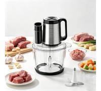 Hachoir électrique, hachoir à viande de 3,5 L avec système de découpe | Robot de cuisine 1000W avec bol en verre, 3 niveaux de texture et accessoires pour hacher, mixer et trancher
