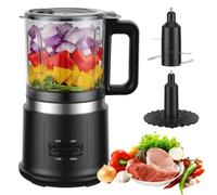 Hachoir électrique | Hachoir électrique 400 W à 2 vitesses | 4 lames en acier inoxydable à deux niveaux et fouet | Récipient amovible de 0,95 L pour hacher, mélanger et émulsionner