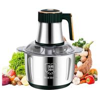 Hachoir électrique, Mini Hachoir à Viande Electrique 5L avec 6 lames, mixeur électrique de 500 watts avec 5 niveaux de vitesse pour Viande, Légumes, les aliments pour bébés et Fruits (Vert)