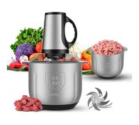 Hachoir Électrique, Mini Hachoir à Viande Electrique 5L avec Lame à Six Feuilles, 3 Niveaux de Vitesse, Acier Inoxydable, 300W Moteur en Cuivre Pur, pour Viande, Légumes, Oignon et Fruits
