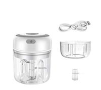 Hachoir électrique pour légumes - Mini presse-ail - USB - Portable - Hachoir à viande - Gadget de cuisine pratique (ensemble blanc)