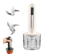 Hachoir électrique, presse-ail et hachoir sans fil, robot culinaire polyvalent, outil de cuisine rechargeable par USB pour la viande, les légumes et les fruits. white