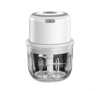 Hachoir électrique sans fil, 300 ml, presse-ail avec lame en acier inoxydable, coupe-légumes portable rechargeable par USB et broyeur à épices pour aliments pour bébés, vert (blanc)
