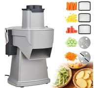 Hachoir et coupe-légumes automatique, râpe à légumes électrique professionnelle et trancheuse, machine pour dés, julienne et déchiquetage, avec décharge coulissante et assemblage simple