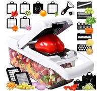 hachoir, Hachoir à légumes 25 en 1 avec 13 lames - Mandoline multifonctionnelle et râpe aliments récipient for une préparation facile des repas