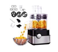 Hachoir Légumes Électrique Professionnel, Robot Cuiseur Commercial pour Fruits et Légumes, Râpe à Légumes avec 5 Moule InoxydableBlack,One Size