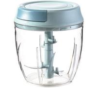 Hachoir Manuel, 1000 ml 5 Lames en Acier Inoxydable, Hachoir Oignons, Mixeur Multifonctions, Coupe Légumes, Coupe Gingembre Manuel