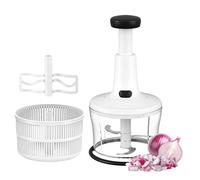 Hachoir Manuel 3 En 1, Coupe-Légumes Avec Essoreuse à Salade et Fouet, 1,2 L Sans BPA Pour Oignons, Herbes, Légumes, Viande et Aliments Pour Bébés