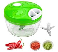 Hachoir Manuel, 500ml Mini Hachoir à Légumes Manuel avec Lame en Acier Inoxydable pour Légumes Oignons Ail Viande - Vert