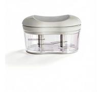 Hachoir manuel à 4 lames tranchantes en acier inoxydable de qualité alimentaire, ergonomique à une main, multifonction pour ail/oignon/chili, sûr et facile à nettoyer