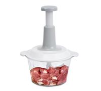 Hachoir manuel d'aliments 2 L pour ail et viande avec bouton poussoir | Processeur alimentaire manuel pour le camping, l'extérieur, la préparation des repas, la cuisine et la maison