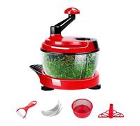 Hachoir manuel efficace en acier 402 multifonction avec design facile à nettoyer (rouge, A1)