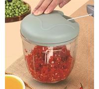 Hachoir manuel extra large de 900 ml, hachoir à légumes, hachoir à ail, robot culinaire avec 5 lames tranchantes pour couper les oignons, le chili, le gingembre, l'assaisonnement, sans BPA (1 vert)