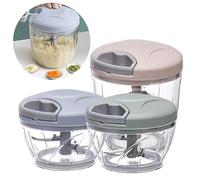 Hachoir manuel pour ail - 500/900 ml - Pour aliments et légumes - Moulin à viande - Gadget de cuisine - Hachoir manuel - Presse-ail - Vert - 500 ml