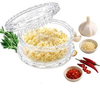 Hachoir manuel transparent pour ail, oignon, gingembre, herbes, noix, gadget de cuisine et accessoire de maison (1 pièce)