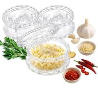 Hachoir manuel transparent pour ail, oignon, gingembre, herbes, noix, gadget de cuisine et accessoire de maison (3 pièces)