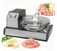 Hachoir Multifonction à Bol, Robot Culinaire Électrique Commercial 5,5L en Acier Inoxydable avec Minuteur 1-15 Min pour Restaurants et Cuisines Familiales (250W, 1500 RPM, 16kg)