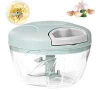 Hachoir Oignon Manuel, Presse Ail 520ML de 3-Lames, Pour Oignon Salade,Pesto, Persil, Saucisson/Machine à Couper Noix, Vanille, Aliments pour Bébés (Vert)