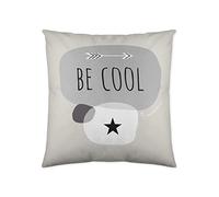 HACIENDO EL INDIO BW Housse de Coussin en Coton Gris