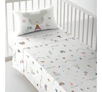 HACIENDO EL INDIO - Parure de Draps Imprimée pour Berceau - ✅ Livraison 2-5 jours ✅ - 100% Coton - Ultra Doux - 100x130/120x180 cm - Fabriqué en Espagne Haciendo el Indio crée des peintures, des poupé