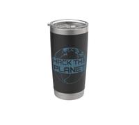 Hack the Planet Blue Globe Design pour les pirates informatiques Gobelet isotherme en acier inoxydable double paroi