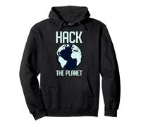 Hack The Planet - Blue Globe Design pour Les Pirates informatiques Sweat à Capuche