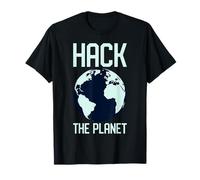 Hack The Planet - Blue Globe Design pour Les Pirates informatiques T-Shirt