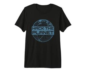 Hack The Planet Blue Globe Design pour Les Pirates informatiques T-Shirt Haut de Gamme