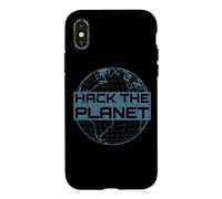 Hack The Planet - Globe Bleu pour Hackers informatiques Coque pour iPhone X/XS