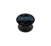 Hack The Planet - Globe Bleu pour Hackers informatiques PopSockets PopGrip Adhésif