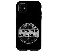 Hack The Planet - Globe terrestre Gris Clair - Design Hacker Coque pour iPhone 11
