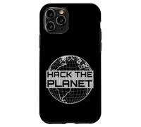Hack The Planet - Globe terrestre Gris Clair - Design Hacker Coque pour iPhone 11 Pro