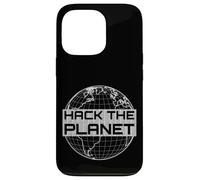 Hack The Planet - Globe terrestre Gris Clair - Design Hacker Coque pour iPhone 13 Pro