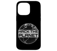 Hack The Planet - Globe terrestre Gris Clair - Design Hacker Coque pour iPhone 14 Pro Max