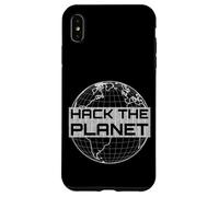 Hack The Planet - Globe terrestre Gris Clair - Design Hacker Coque pour iPhone XS Max