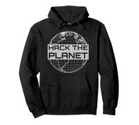 Hack The Planet - Globe terrestre Gris Clair - Design Hacker Sweat à Capuche