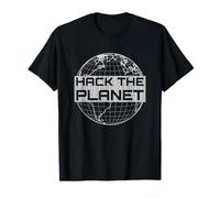 Hack The Planet - Globe terrestre Gris Clair - Design Hacker T-Shirt